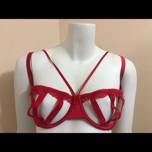 Victoria’s Secret cupless bra - red